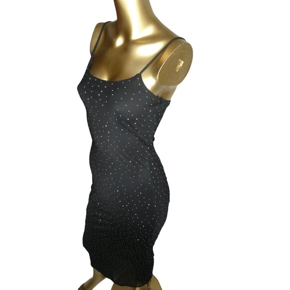 Popular 21 Black Elegant‎ Evening Dress with Rhinestones Women' s M - Picture 3 of 7